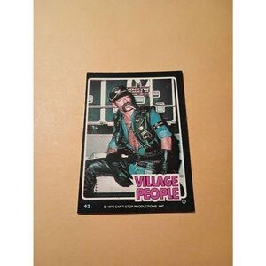 Vintage 1979 Village People Trading Card #43 Disco Era Vintage Music Collectible